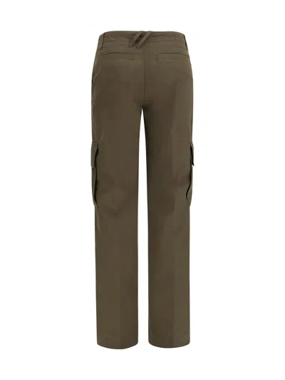 Burberry Gabardine Cotton Cargo Pants In Green