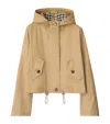 Burberry Gabardine Cropped Parka In Neutral