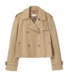 Burberry Gabardine Cropped Trench Jacket In Brown