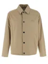 Burberry Gabardine Jacket With Collared Neck And Side Pockets