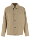 Burberry Gabardine Jacket With Collared Neck And Side Pockets