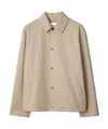 Burberry Gabardine Jacket With Collared Neck And Side Pockets In Nude
