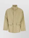 Burberry Gabardine Jacket With High Collar And Pockets