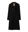 Burberry Kensington Organic Belted Double-breasted Trench Coat In Black