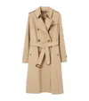 Burberry Gabardine Kensington Long Trench Coat In Nude