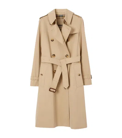 BURBERRY GABARDINE KENSINGTON LONG TRENCH COAT
