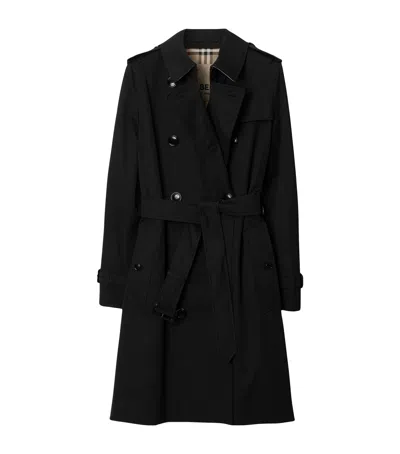 BURBERRY GABARDINE KENSINGTON MID-LENGTH TRENCH COAT