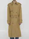 Burberry Mens Spelt Double-breasted Cotton Trench Coat In Beige
