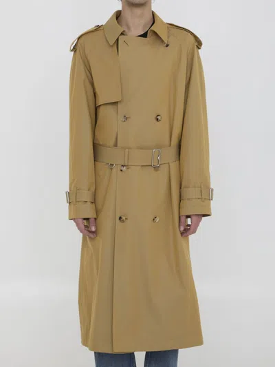 BURBERRY GABARDINE LONG TRENCH COAT