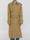Burberry Mens Spelt Double-breasted Cotton Trench Coat In Beige