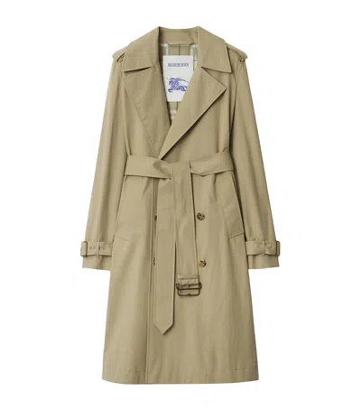 BURBERRY GABARDINE LONG TRENCH COAT