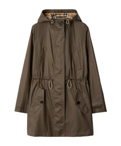 BURBERRY BURBERRY DRAWSTRING-WAIST HOODED GABARDINE PARKA
