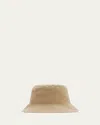 Burberry Gabardine Reversible Check-print Bucket Hat In Flax Sand