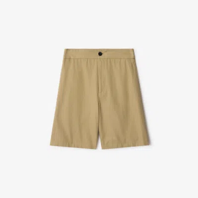 Burberry Gabardine Shorts In Brown