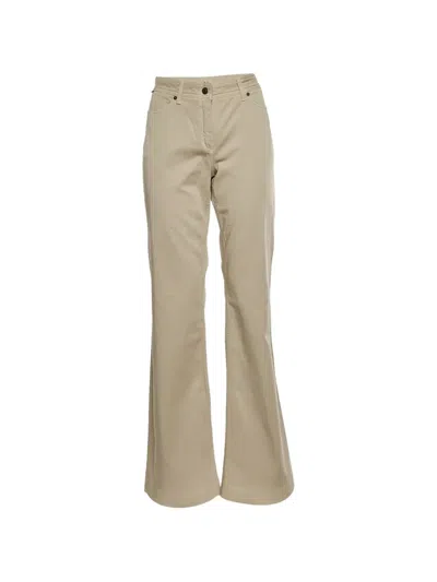 Pre-owned Burberry Gabardine Straight-fit Trousers In Neutral