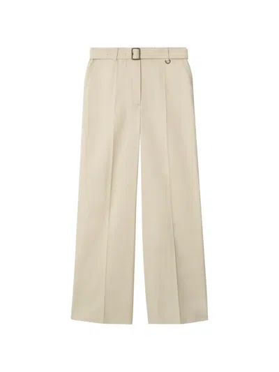 Burberry Gabardine Tailored Trousers In 뉴트럴