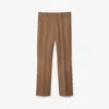 Burberry Gabardine Tailored Trousers In Warm Cocoa