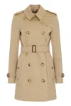 Burberry Women Beige Gabardine Heritage Chelsea Trench Coat