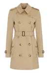Burberry Women Beige Gabardine Heritage Chelsea Trench Coat