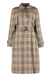 Burberry Checked Trench In Beige