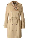 Shop Burberry Gabardine Trench Coat In Beige