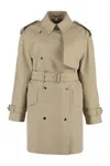 Burberry Gabardine Trench Coat In Beige