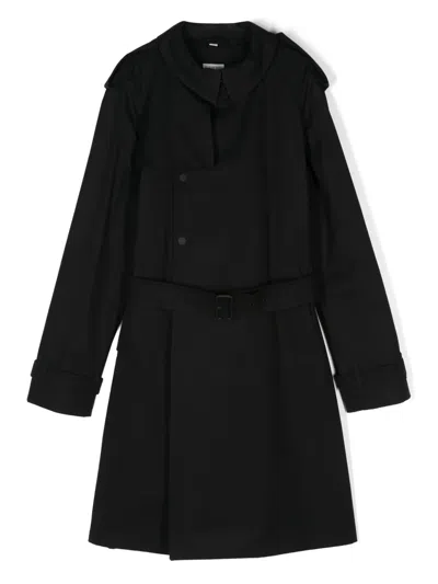 Burberry Kids' Gabardine Trench Coat In Black
