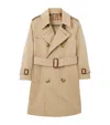 Burberry Pleat Detail Hooded Trench Coat In Neutral