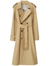 Burberry Long Gabardine Trench Coat In Neutrals
