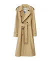 Burberry Long Gabardine Trench Coat In Nude
