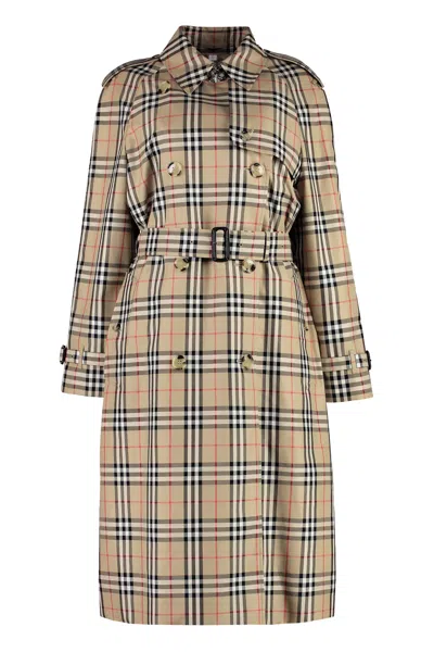 Burberry Gabardine Trench Coat In Neutral