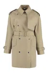 Burberry Gabardine Trench Coat In Brown