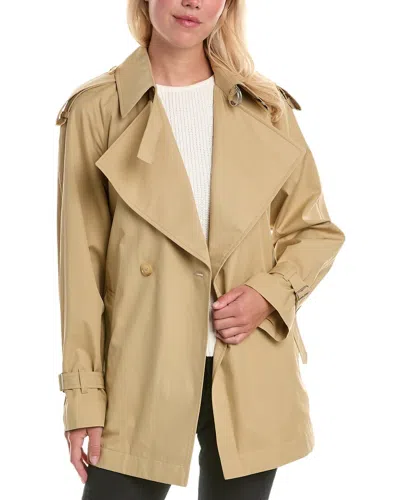 Burberry Gabardine Trench Jacket In Brown