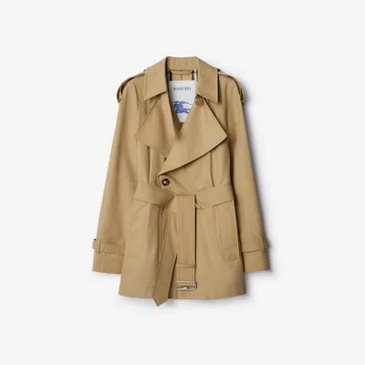 Burberry Belted Trench Jacket In Flax
