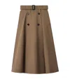 Burberry Beige Skirt With Adjustable Belt And Button Closure In Cotton Woman In Brown