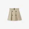 Burberry Beige Trench Mini Skirt In Gabardine In Neutral