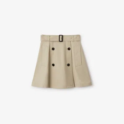 Burberry Gabardine Trench Mini Skirt In Neutral