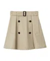 Burberry Beige Trench Mini Skirt In Gabardine In Neutral