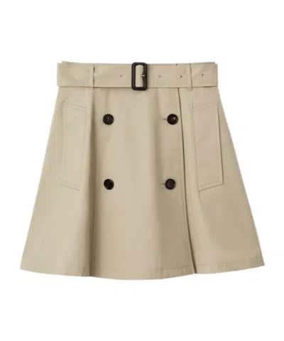BURBERRY BURBERRY GABARDINE TRENCH MINI SKIRT