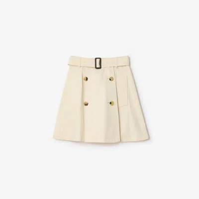 Burberry Gabardine Trench Mini Skirt In Neutral