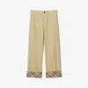 Burberry Classic Straight-leg Pants With Distinctive Check Cuffs In Green