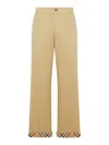 Burberry Classic Straight-leg Pants With Distinctive Check Cuffs