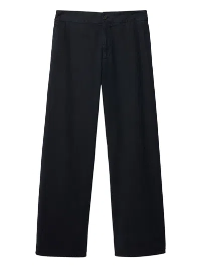 Burberry Gabardine Trousers In Blue