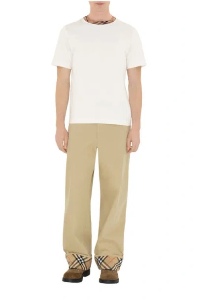 Burberry Gabardine Trousers In Brown