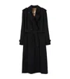 Burberry Kensington Organic Belted Double-breasted Trench Coat In Black