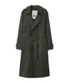 Burberry Gabardine-weave Trench Coat In Black