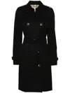 Burberry Double-breasted Trench Coat With Tailored Silhouette In Schwarz