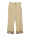 Burberry Classic Straight-leg Pants With Distinctive Check Cuffs In Green