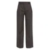 Burberry Gaelle Puppytooth Tailored Wool Trousers In Grey