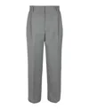 Burberry Gaelle Wide-leg Trousers Woman Pants Grey Size 10 Wool In Gray